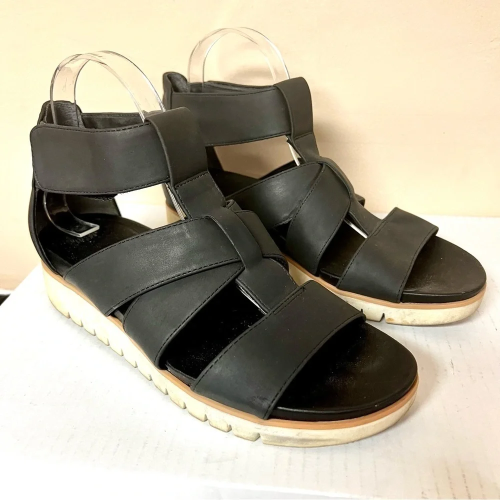 Dr. Scholl's Got This Strappy Wedge Black Sandals platform women size 9M